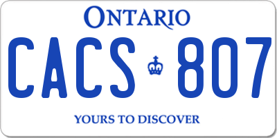 ON license plate CACS807