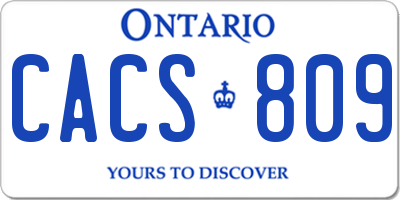 ON license plate CACS809