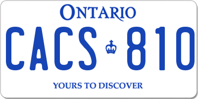 ON license plate CACS810