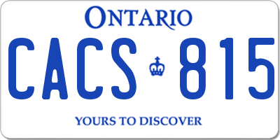 ON license plate CACS815