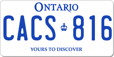 ON license plate CACS816