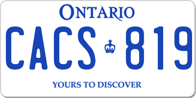 ON license plate CACS819