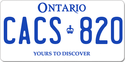 ON license plate CACS820