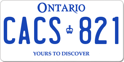 ON license plate CACS821