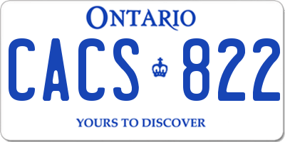 ON license plate CACS822