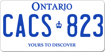 ON license plate CACS823