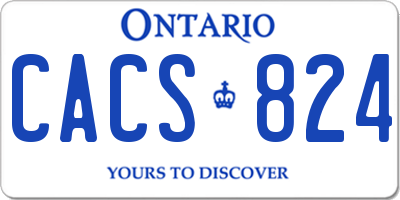 ON license plate CACS824