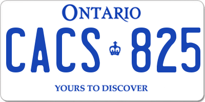 ON license plate CACS825