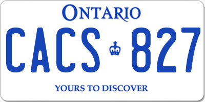 ON license plate CACS827