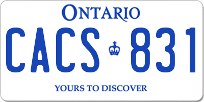 ON license plate CACS831