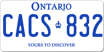 ON license plate CACS832