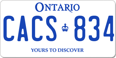 ON license plate CACS834