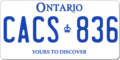 ON license plate CACS836