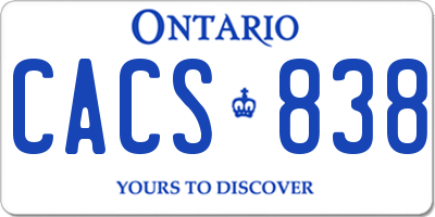 ON license plate CACS838