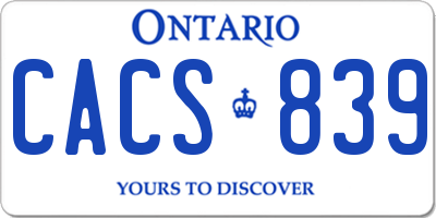 ON license plate CACS839