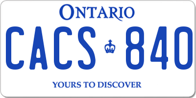 ON license plate CACS840