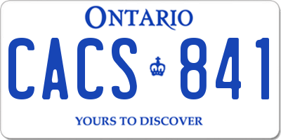 ON license plate CACS841