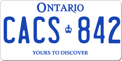 ON license plate CACS842