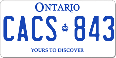 ON license plate CACS843