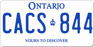 ON license plate CACS844