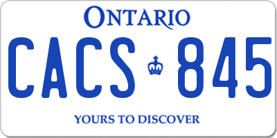 ON license plate CACS845