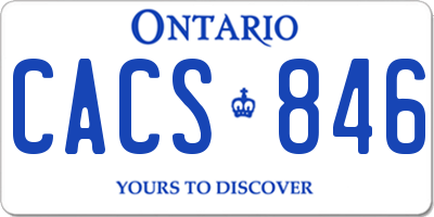 ON license plate CACS846