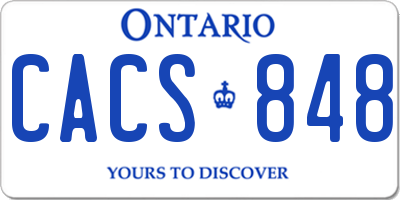 ON license plate CACS848