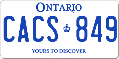 ON license plate CACS849