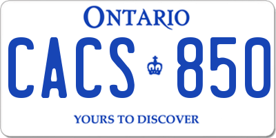 ON license plate CACS850