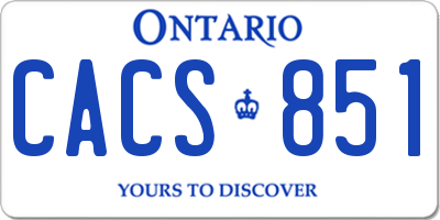 ON license plate CACS851