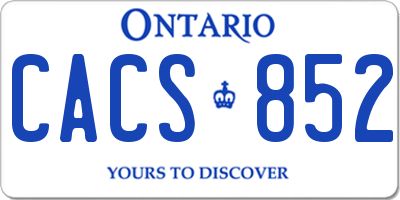 ON license plate CACS852