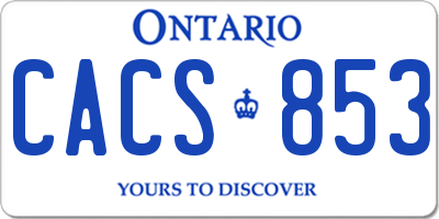 ON license plate CACS853