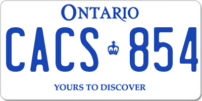 ON license plate CACS854