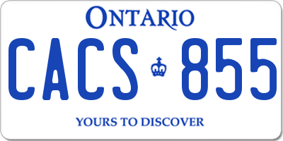 ON license plate CACS855