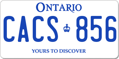 ON license plate CACS856