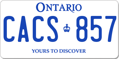 ON license plate CACS857