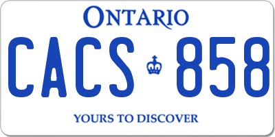 ON license plate CACS858