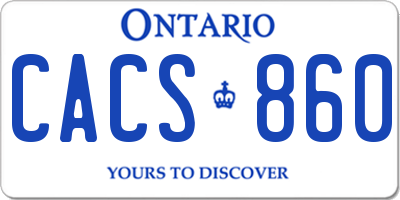 ON license plate CACS860