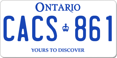 ON license plate CACS861