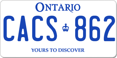 ON license plate CACS862