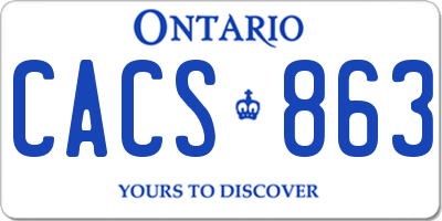 ON license plate CACS863