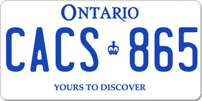 ON license plate CACS865