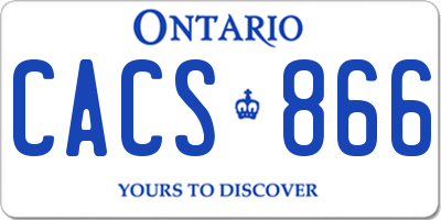 ON license plate CACS866