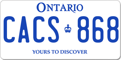 ON license plate CACS868