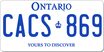 ON license plate CACS869