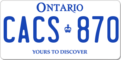 ON license plate CACS870