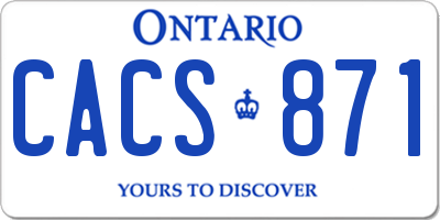 ON license plate CACS871