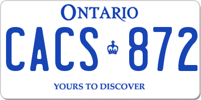 ON license plate CACS872