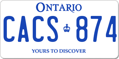 ON license plate CACS874