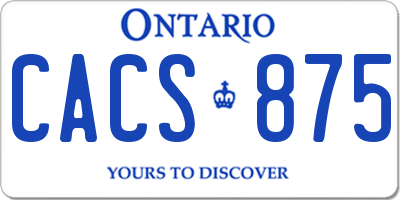 ON license plate CACS875